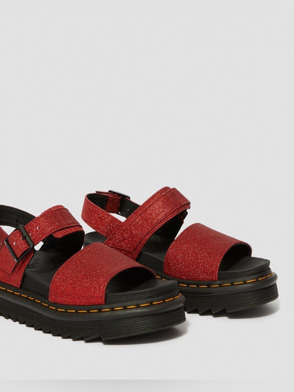 Dr Martens Voss Fine Red Glitter  Sandals